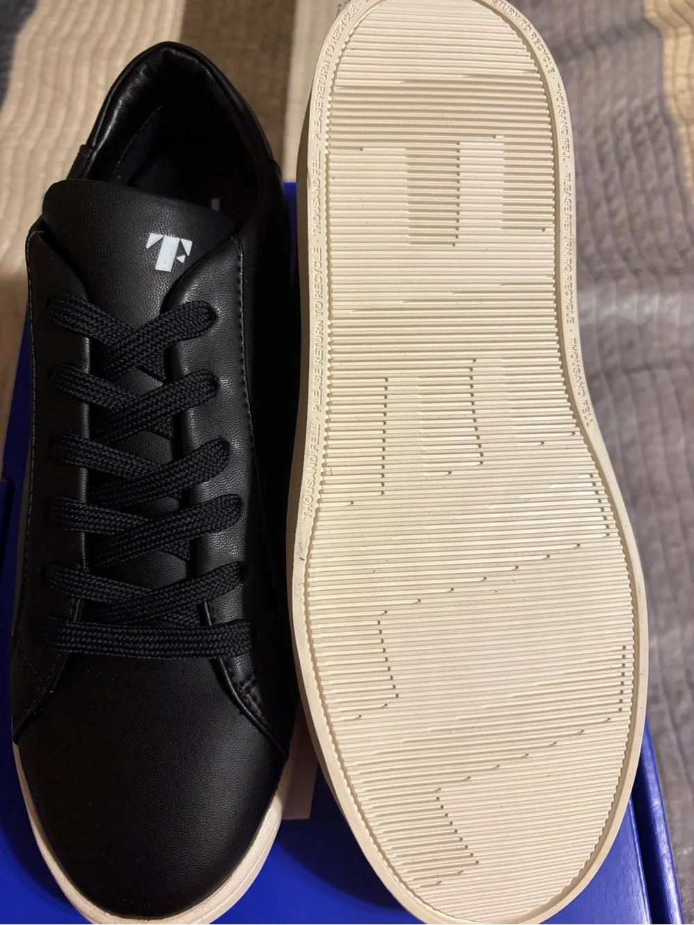 Black Low-Top Sneakers with Cream Sole